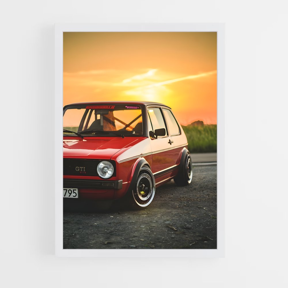 Poster Golf GTI Rouge – affiche Volkswagen (vue 3)